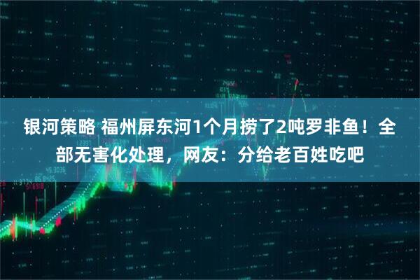 银河策略 福州屏东河1个月捞了2吨罗非鱼！全部无害化处理，网友：分给老百姓吃吧